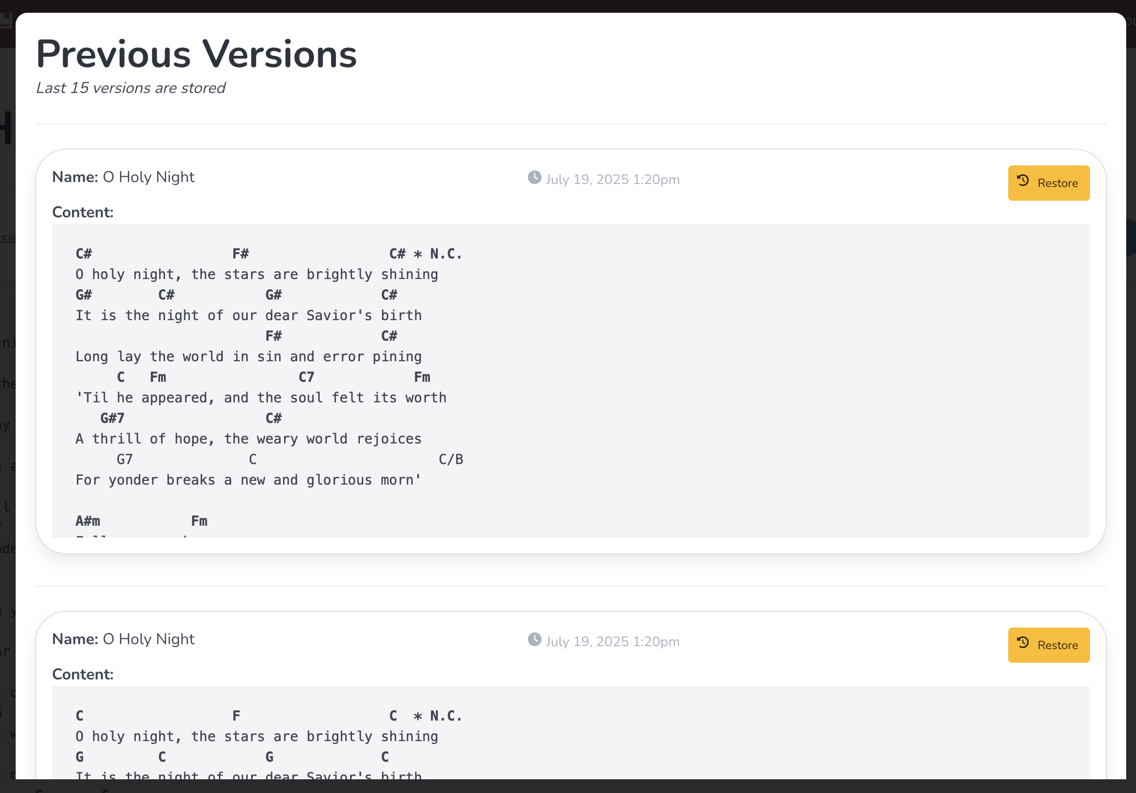 How to restore Chord Sheets in Chordly preview image